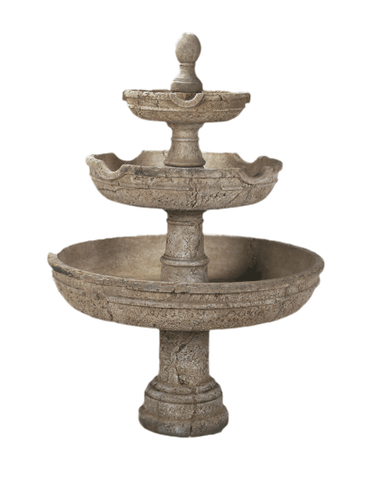 Agrigento Three Tier Cast Stone Outdoor Garden Fountain Fountain Tuscan
